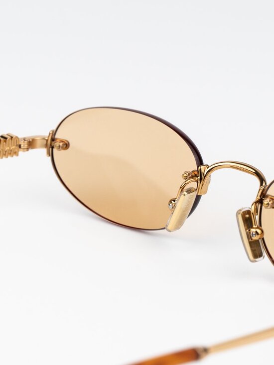 Miu Miu Women Sunglasses Brass Orange Oval MUA54S 7OE90X NEW AUTHENTIC main image 4